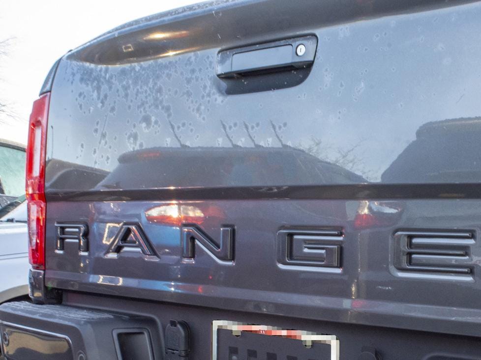 Gray with black outline Raised Tailgate Insert Letters Tailgate Letters Insert Plastic ABS Badge Fits 2019-2023 Ford Ranger Tailgate