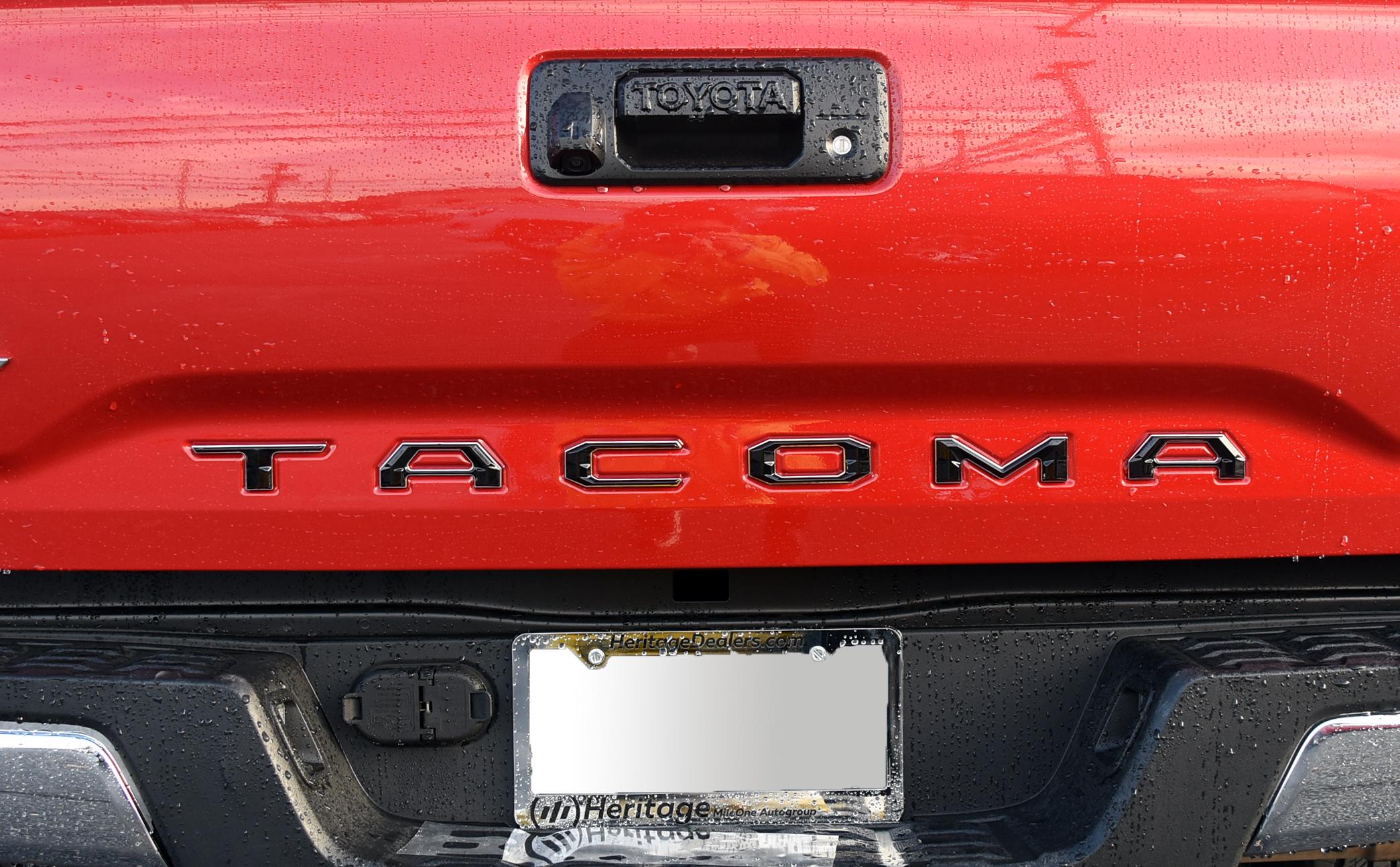 Black with Chrome Outline Raised Tailgate Insert Letters Tailgate Letters Insert Plastic ABS Badge Fits 2016-2023 Toyota Tacoma