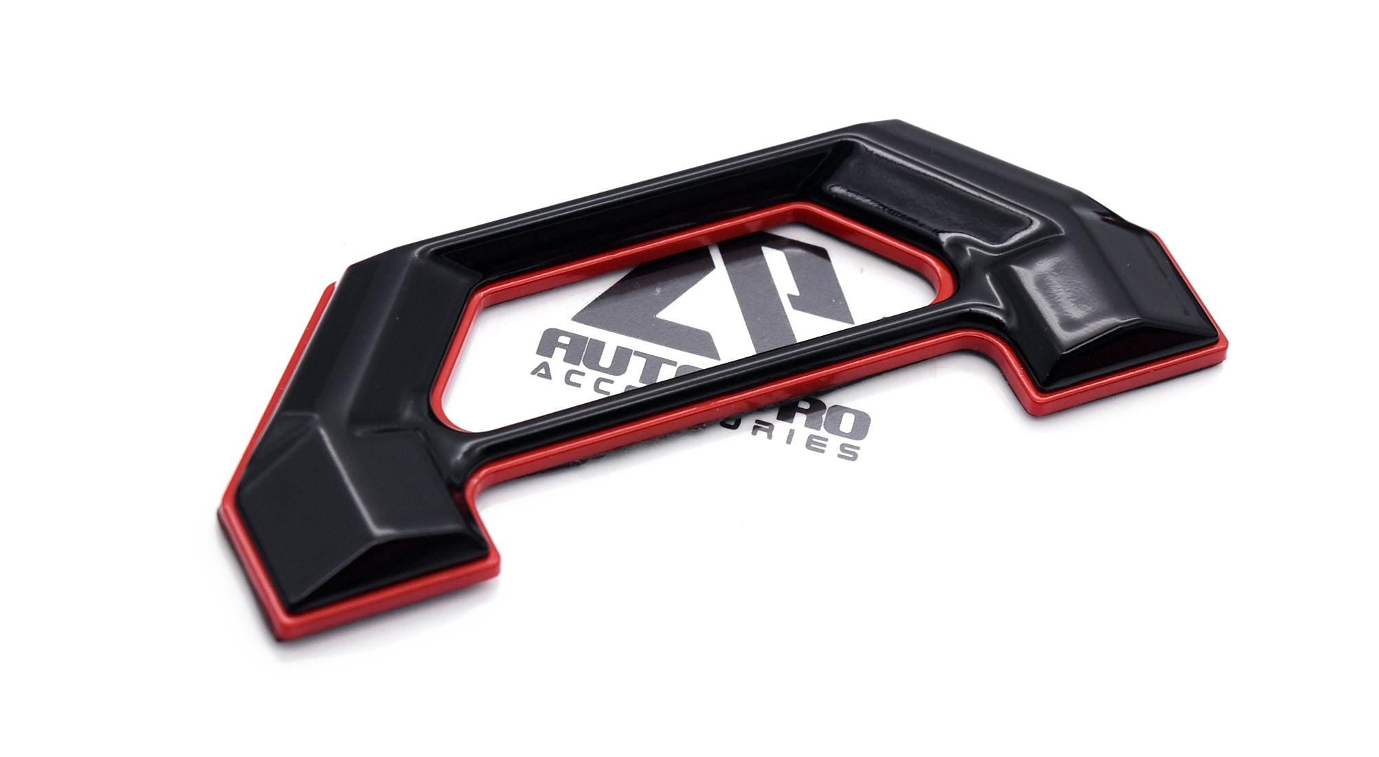 Black with Red Outline Raised Tailgate Letters Tailgate Letters Insert Plastic ABS Badge Fits 2016-2023 Toyota Tacoma 2024 and up Tacoma