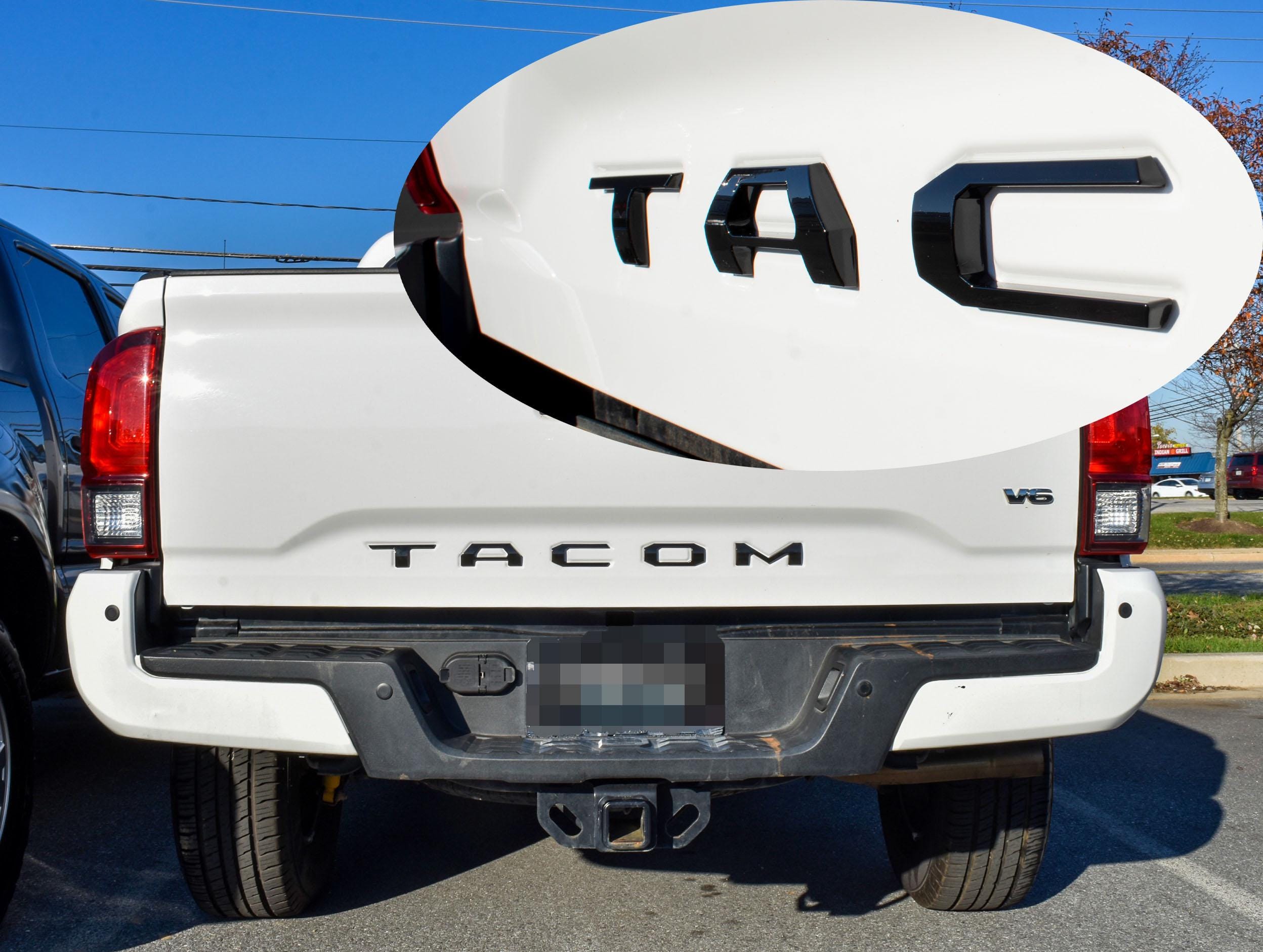 Gloss Black Raised Tailgate Insert Letters Tailgate Letters Insert Plastic ABS Badge Fits 2016-2023 Toyota Tacoma