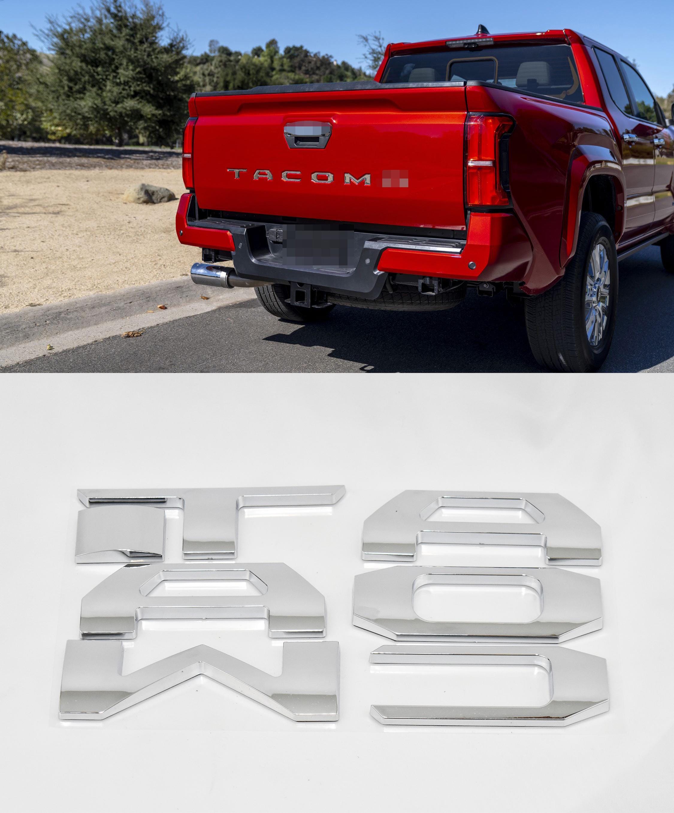 Chrome Raised Tailgate Insert Letters Tailgate Letters Insert Plastic ABS Badge Fits 2024-2025 Toyota Tacoma