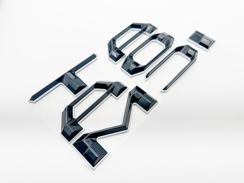 Black with Chrome outline Raised Tailgate Insert Letters Tailgate Letters Insert Plastic ABS Badge Fits 2024-2025 Toyota Tacoma