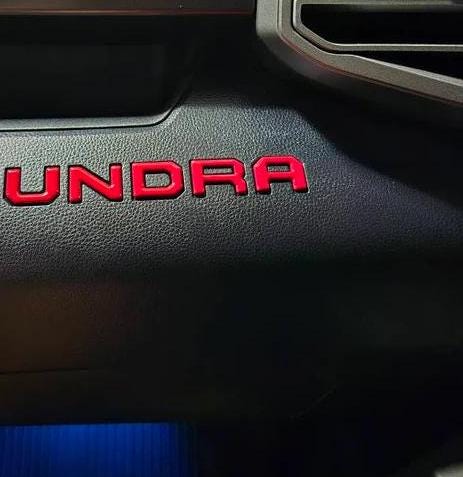 Red Premium 3D Dashboard glovebox glove box letters for 2022-2024 Tundra