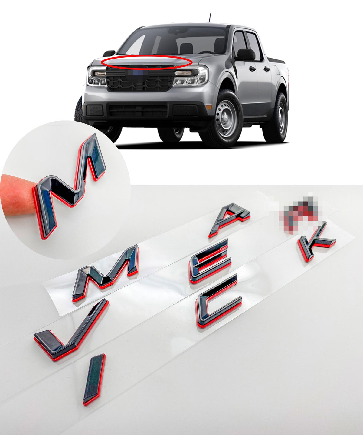 Hood letters Fits Ford Maverick Hood ABS Decals Made With Premium Plastic 2022-2024 Maverick Decals Insert Letters Sticker