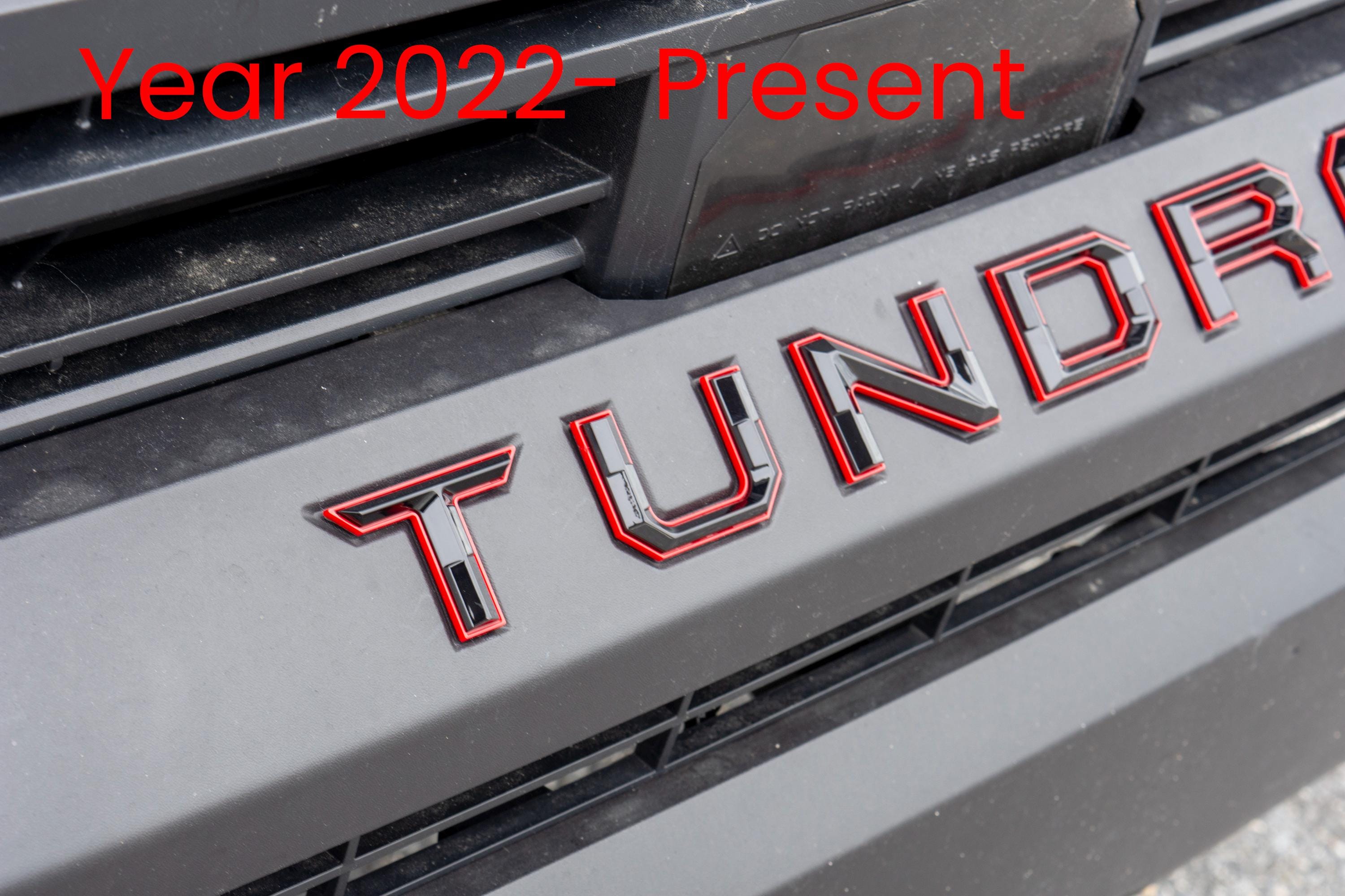 Black with red outline Premium 3D color matched Letters for 2022-2024 Tundra Front Bumper