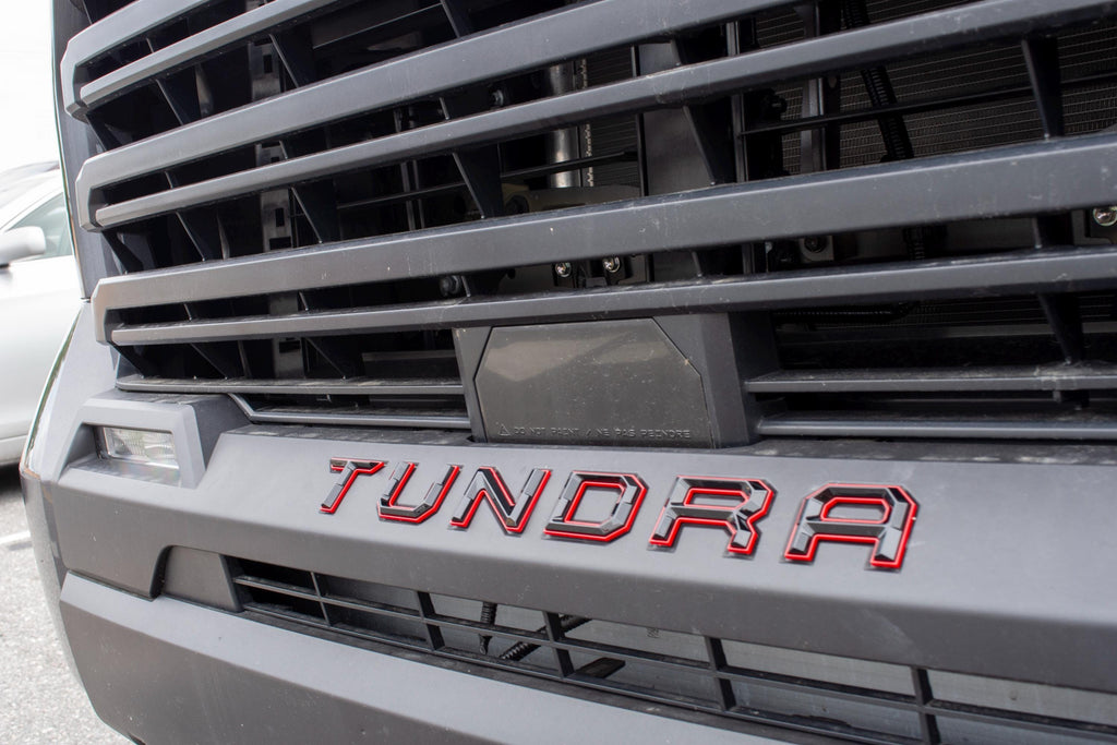 Black with red outline Premium 3D color matched Letters for 2022-2024 Tundra Front Bumper