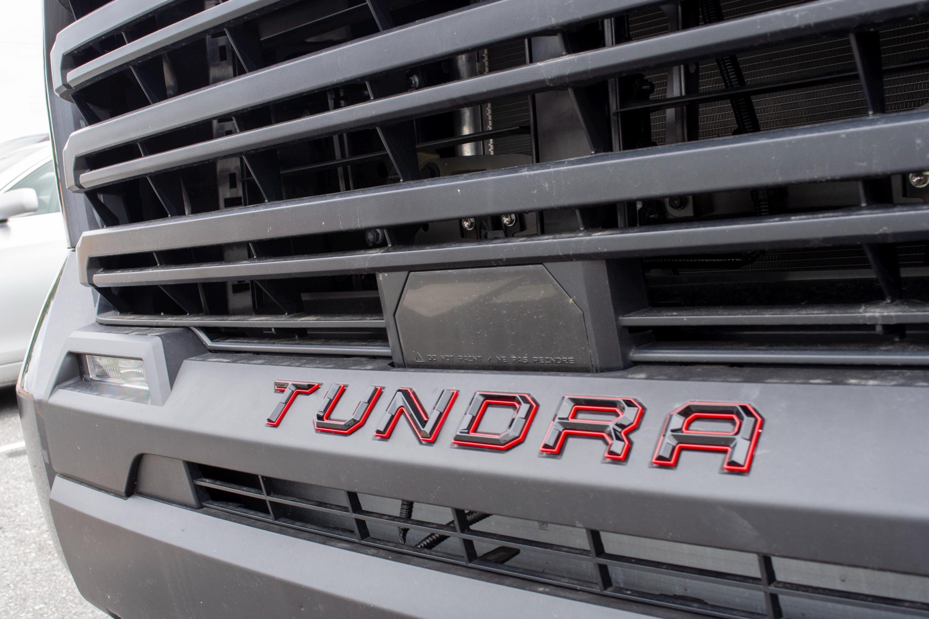 Black with red outline Premium 3D color matched Letters for 2022-2024 Tundra Front Bumper