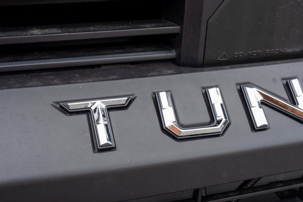 Chrome with Black outline Premium 3D color matched Letters for 2022-2024 Tundra Front Bumper