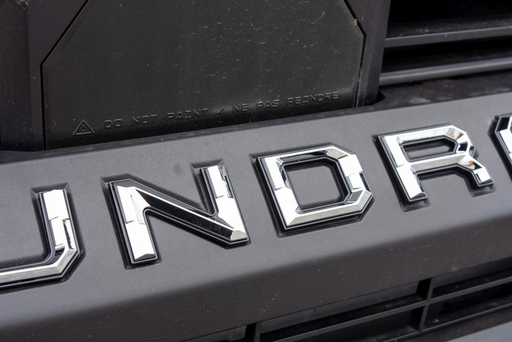 Chrome with Black outline Premium 3D color matched Letters for 2022-2024 Tundra Front Bumper