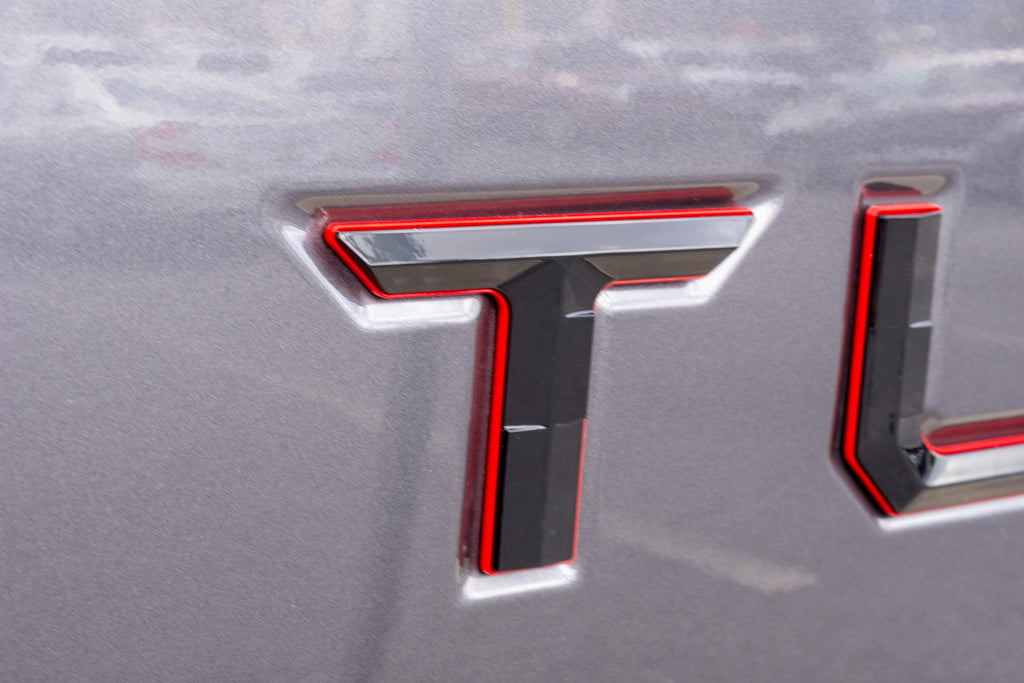 Gloss Black With Red Outline Premium 3D color matched Letters for 2022-2025 Tundra Rear tailgate