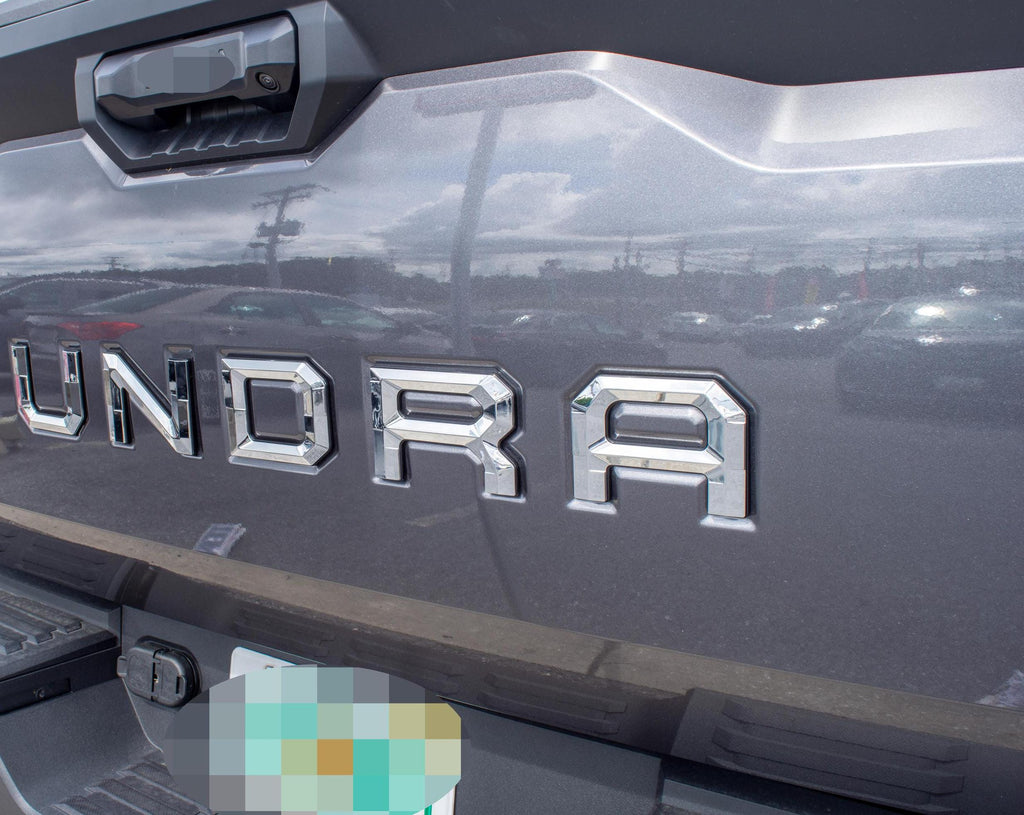 Chrome With Black Outline Premium 3D color matched Letters for 2022-2024 Tundra Front Bumper