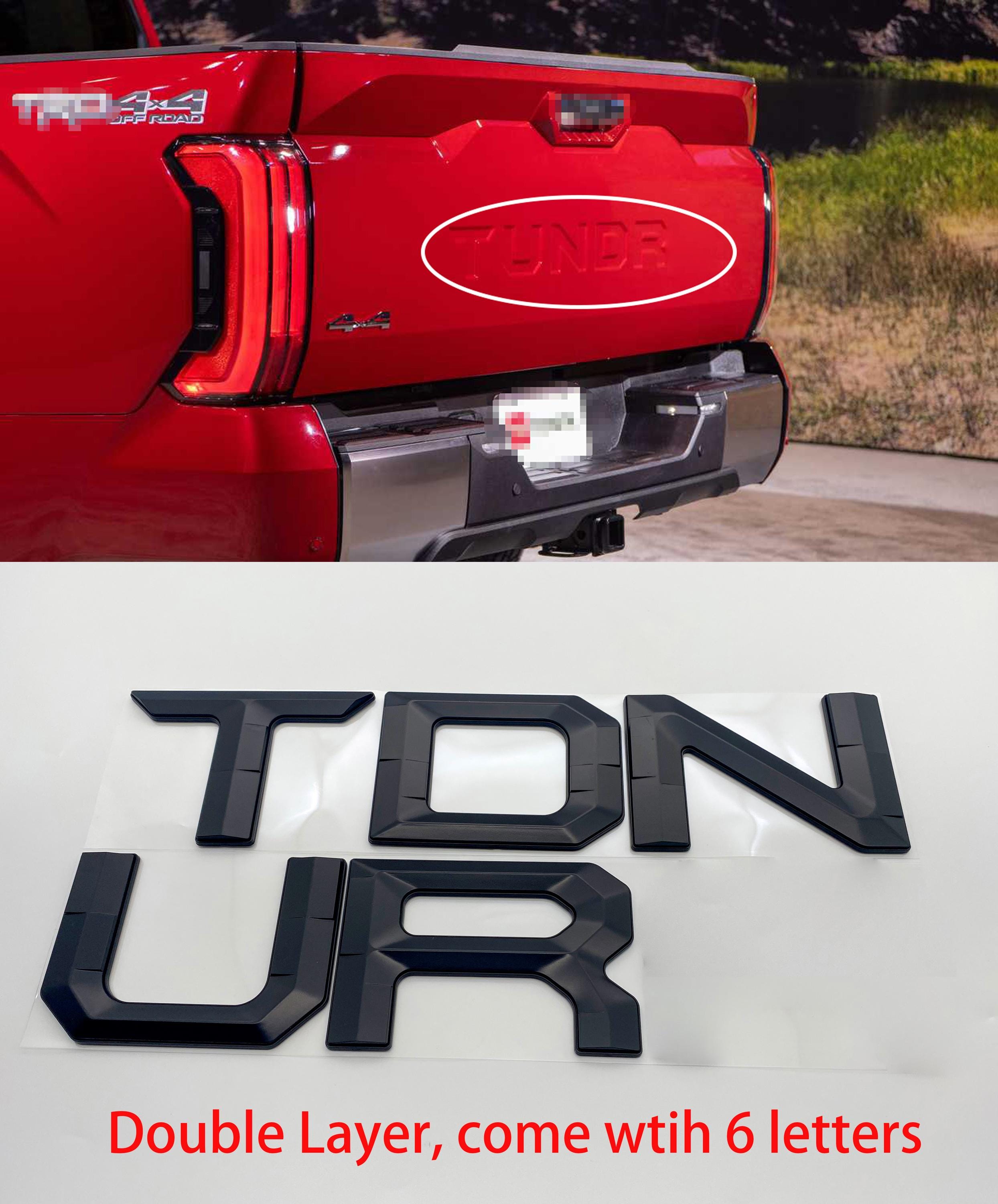 Matte Black Premium 3D color matched Letters for 2022-2024 Tundra Rear tailgate