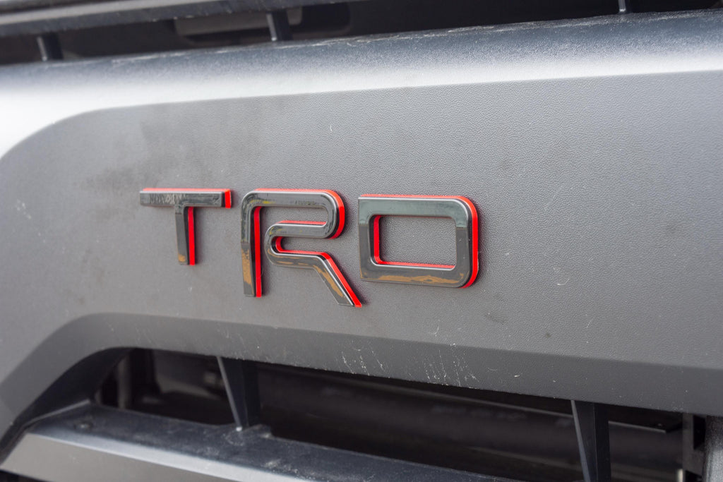 Black with Red outline Fit 2022-2025 Toyota Tundra "TRD" FRONT Grill Decal Inlay Set