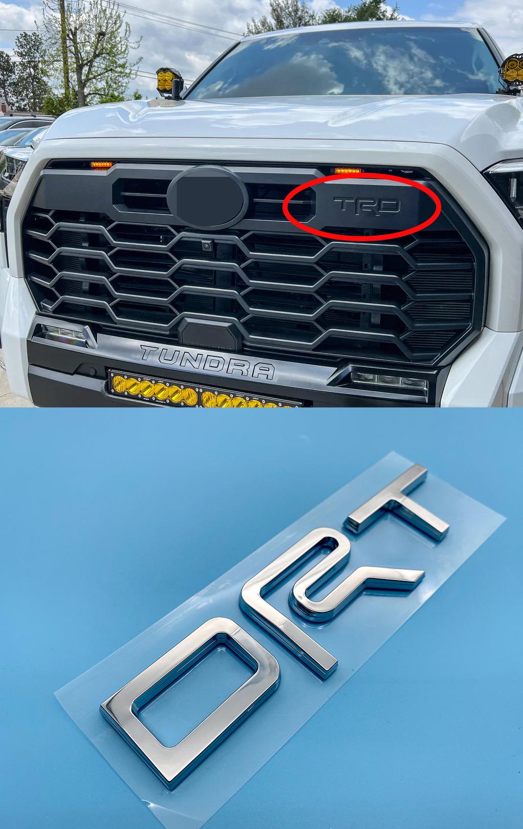 Chrome Fit 2022-2024 Toyota Tundra "TRD" FRONT Grill Decal Inlay Set
