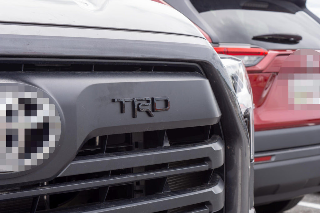 Gloss Black Fit 2022-2024 Toyota Tundra "TRD" FRONT Grill Decal Inlay Set