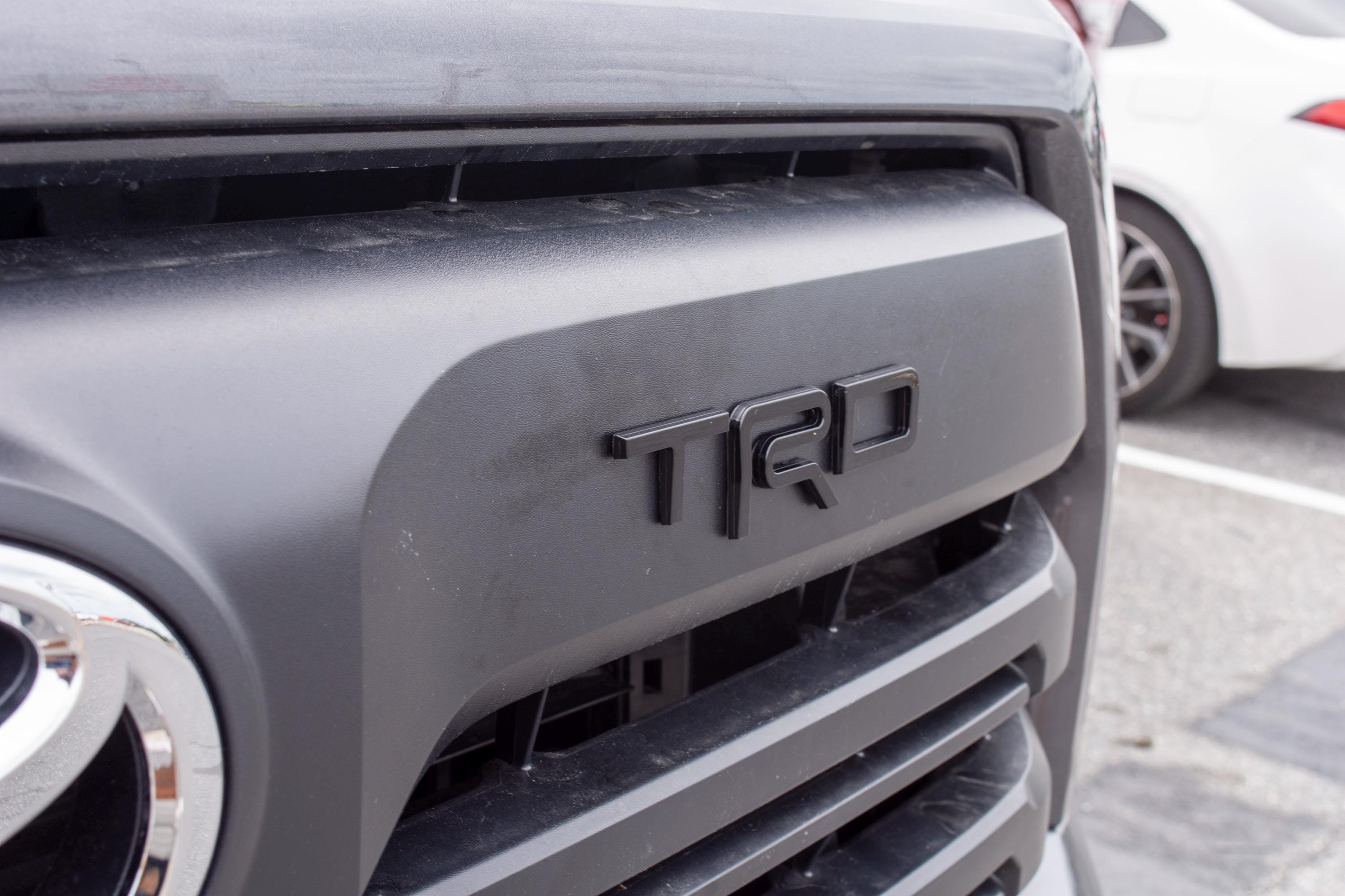 Gloss Black Fit 2022-2024 Toyota Tundra "TRD" FRONT Grill Decal Inlay Set