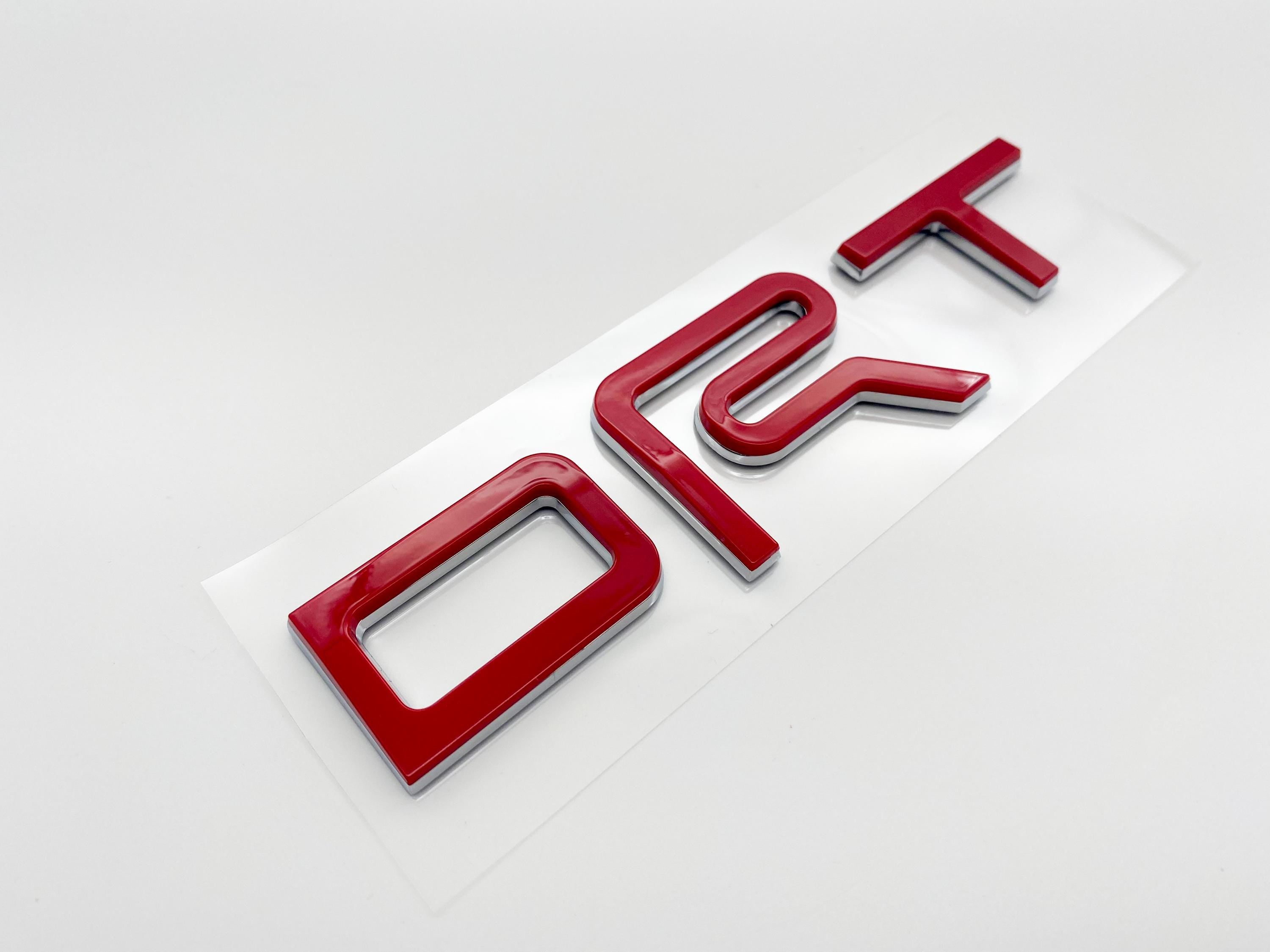 Red with Chrome Outline Fit 2022-2024 Toyota Tundra "TRD" FRONT Grill Decal Inlay Set