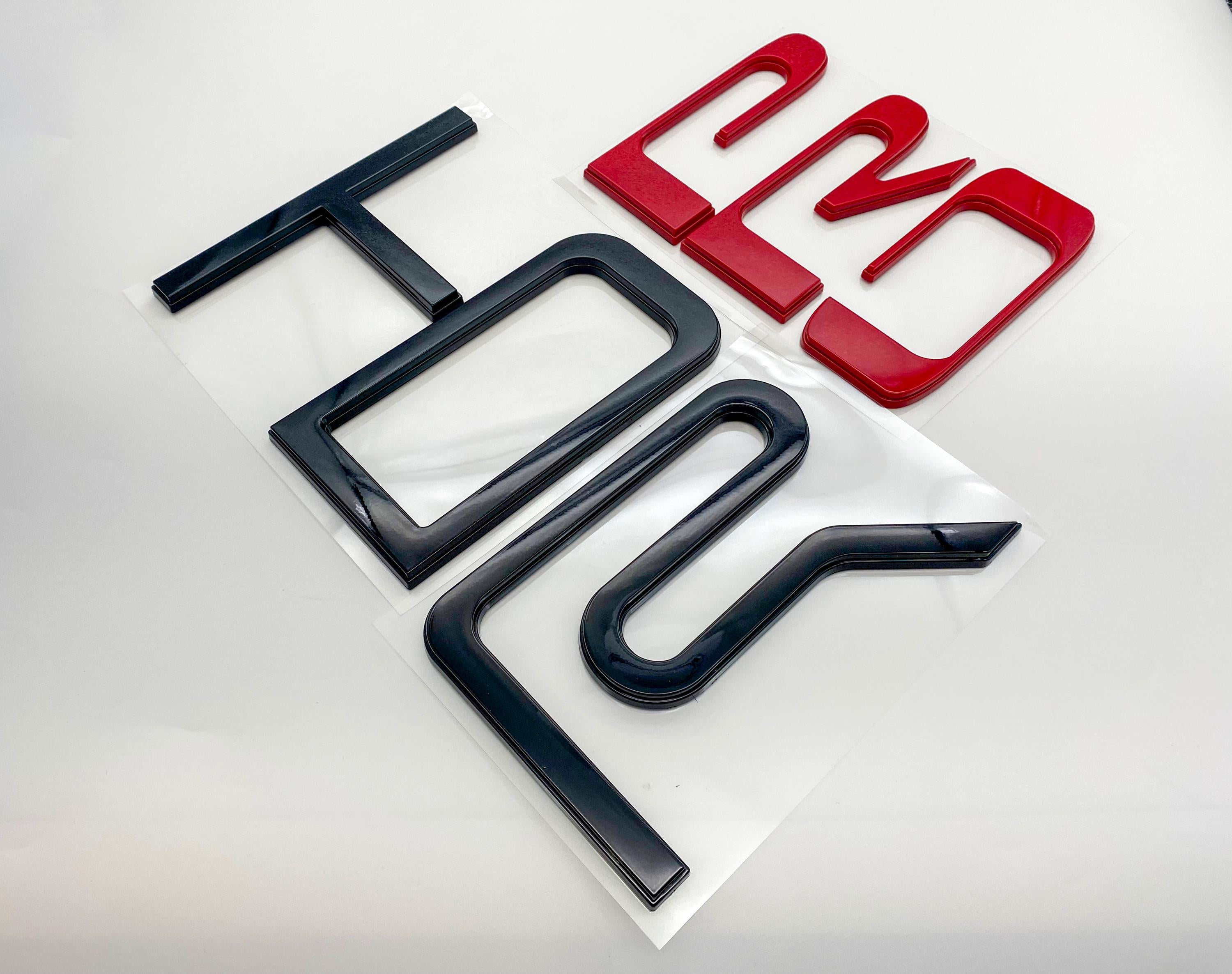 Black Red Raised Tailgate Insert Letters Tailgate Letters Insert Plastic ABS Badge Fits 2022+ Tundra TRD Pro Tailgate Decals