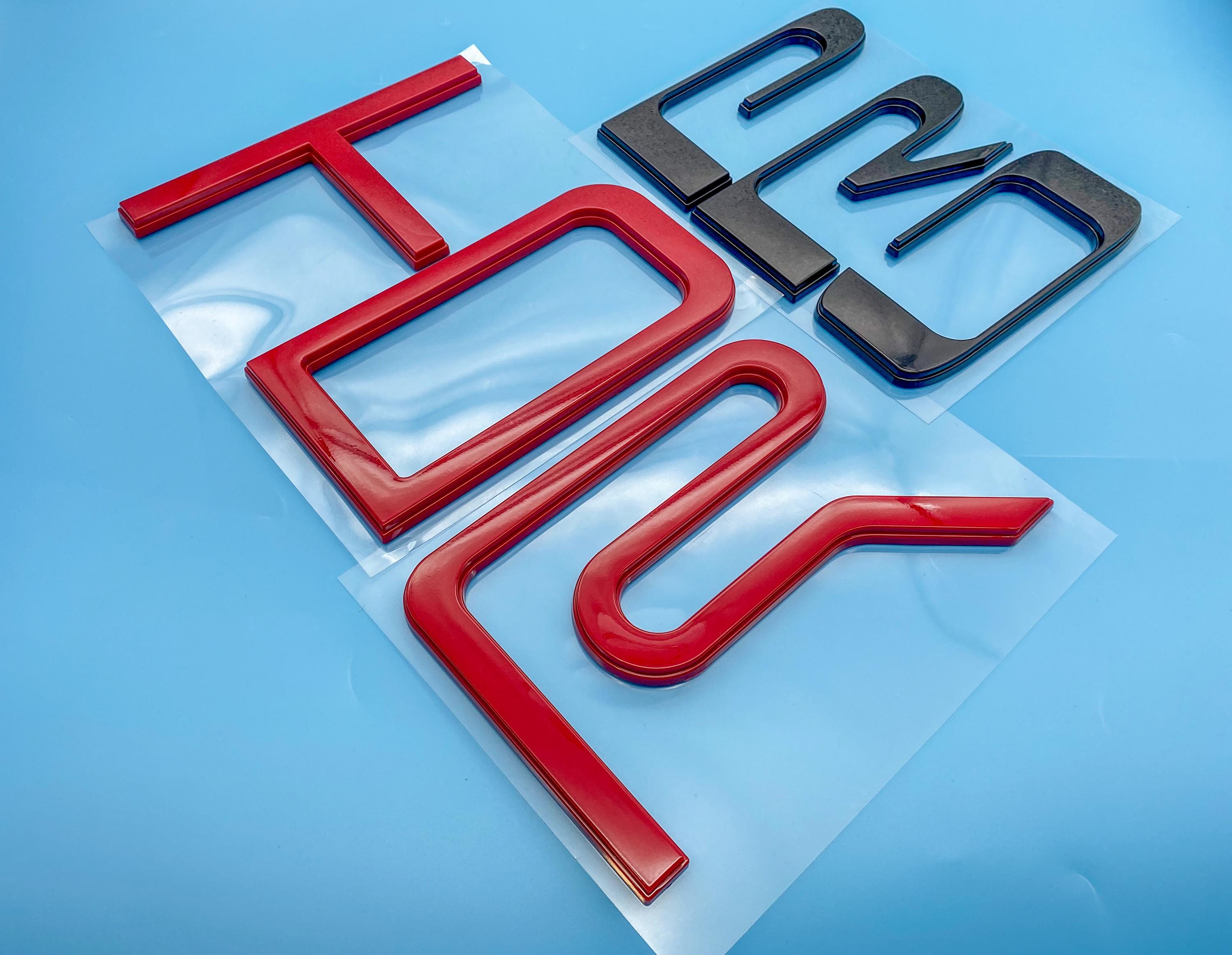 Red Black Raised Tailgate Insert Letters Tailgate Letters Insert Plastic ABS Badge Fits 2022+ Tundra TRD Pro Tailgate Decals