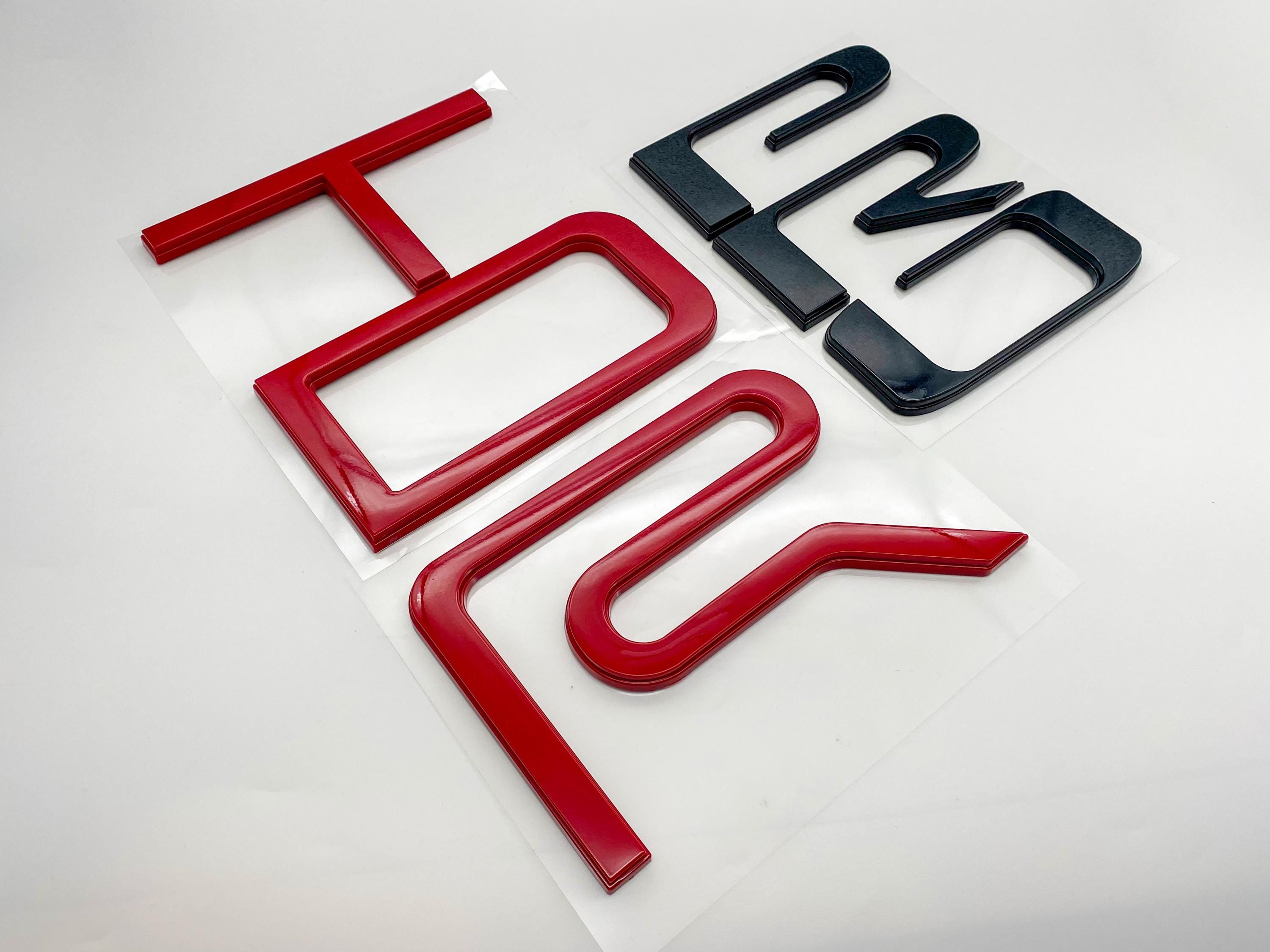 Red Black Raised Tailgate Insert Letters Tailgate Letters Insert Plastic ABS Badge Fits 2022+ Tundra TRD Pro Tailgate Decals