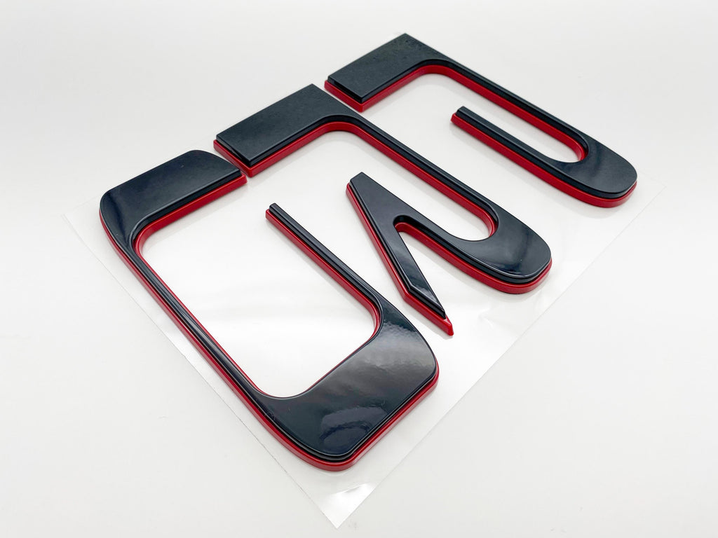 Black with Red outline Raised Tailgate Insert Letters Tailgate Letters Insert Plastic ABS Badge Fits 2022+ Tundra TRD Pro Tailgate Decals