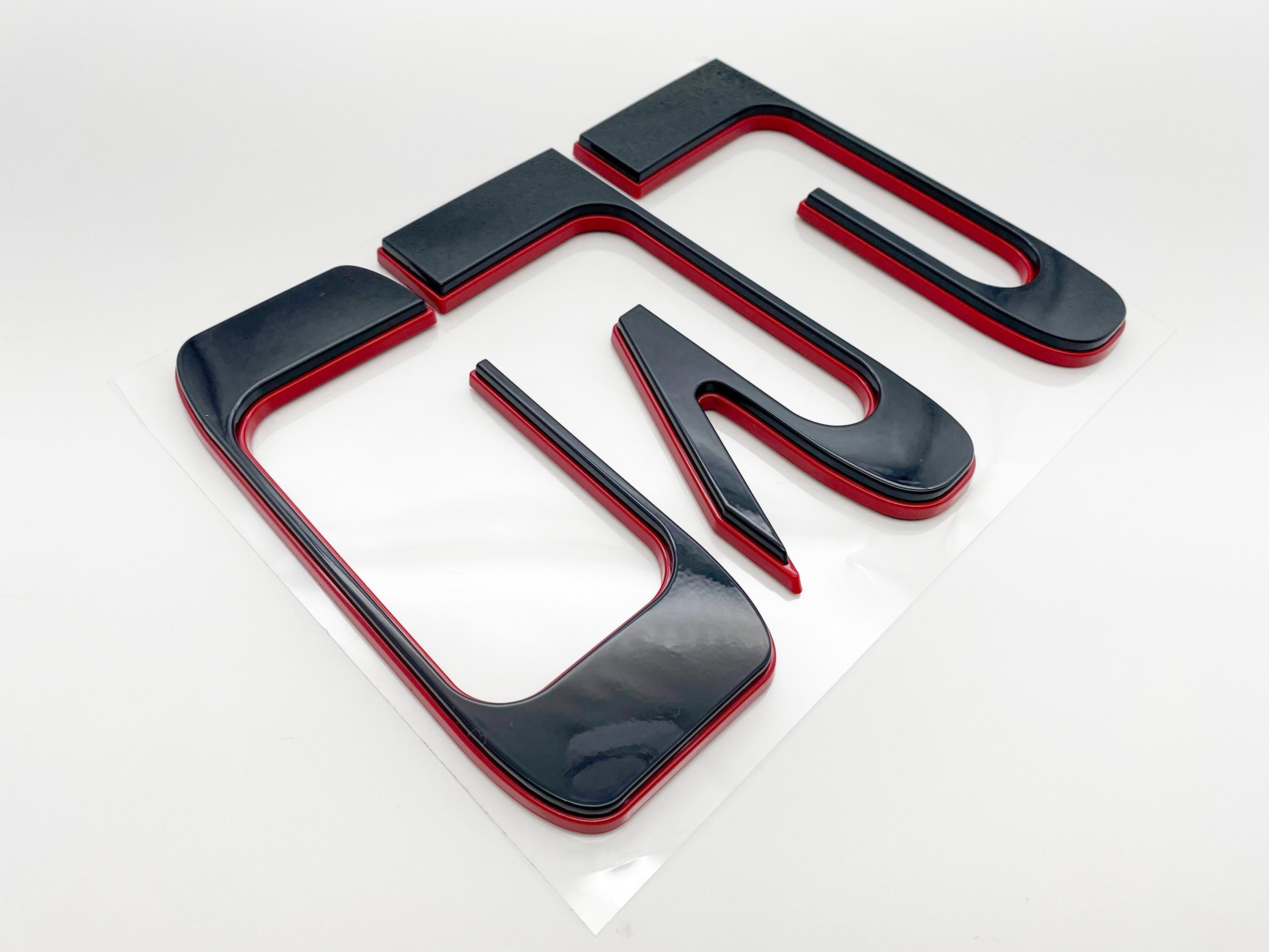 Black with Red outline Raised Tailgate Insert Letters Tailgate Letters Insert Plastic ABS Badge Fits 2022+ Tundra TRD Pro Tailgate Decals