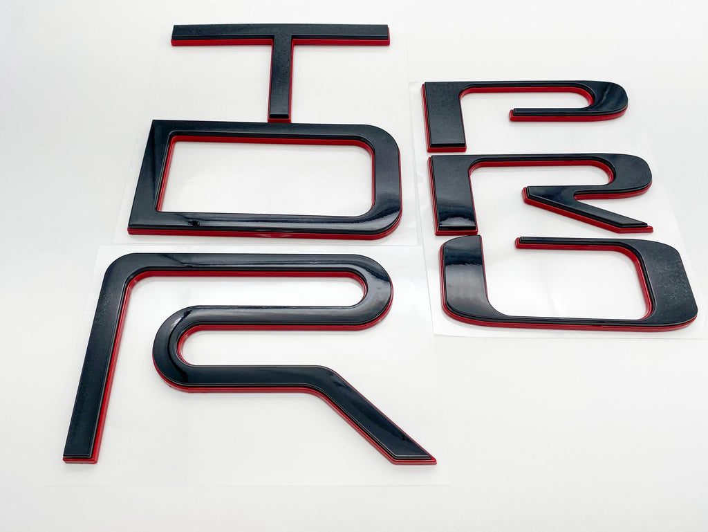 Black with Red outline Raised Tailgate Insert Letters Tailgate Letters Insert Plastic ABS Badge Fits 2022+ Tundra TRD Pro Tailgate Decals