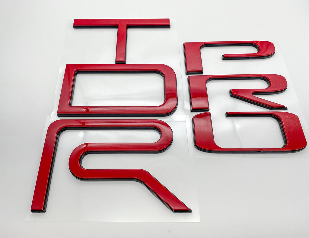 Red with Black outline Raised Tailgate Insert Letters Tailgate Letters Insert Plastic ABS Badge Fits 2022+ Tundra TRD Pro Tailgate Decals
