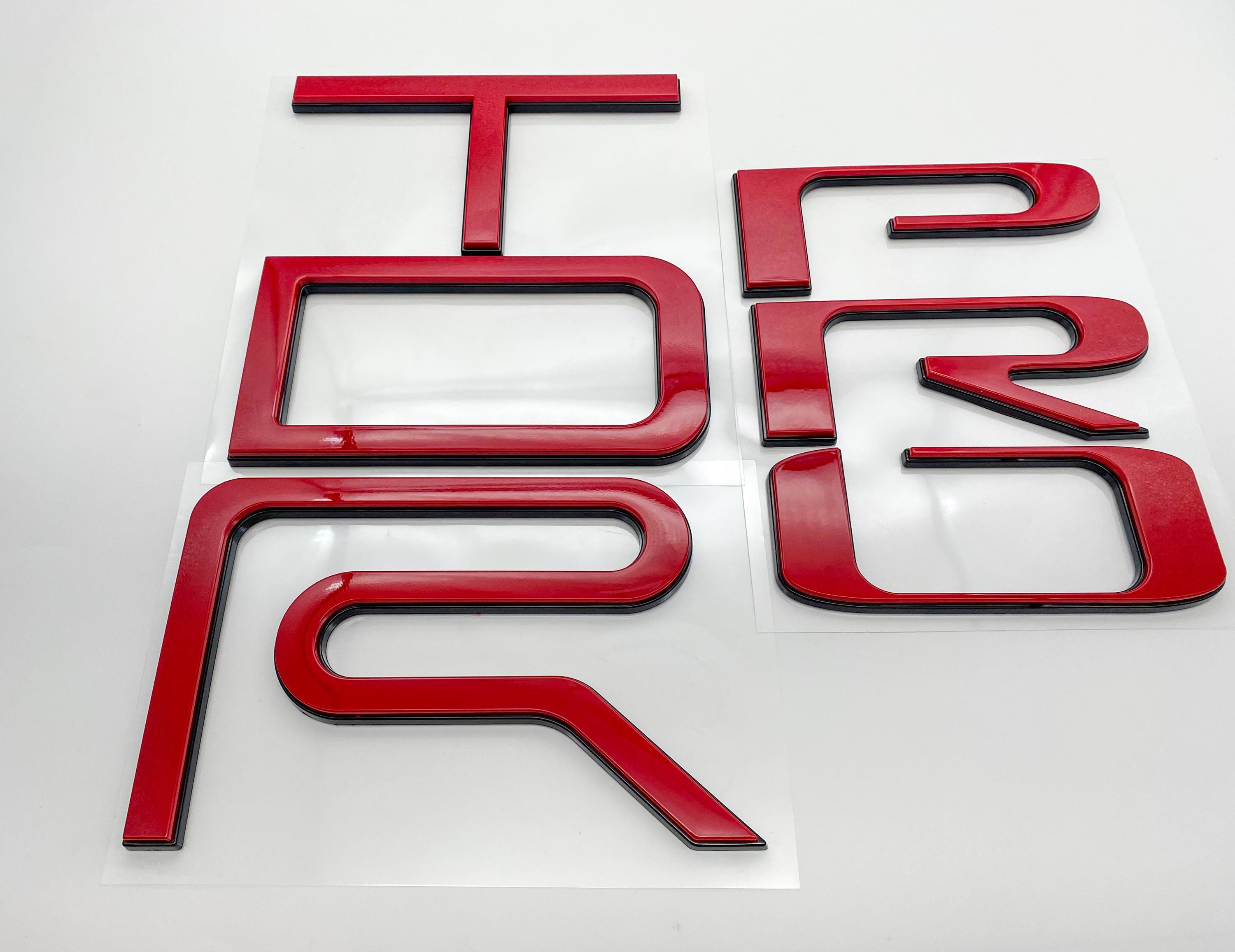 Red with Black outline Raised Tailgate Insert Letters Tailgate Letters Insert Plastic ABS Badge Fits 2022+ Tundra TRD Pro Tailgate Decals