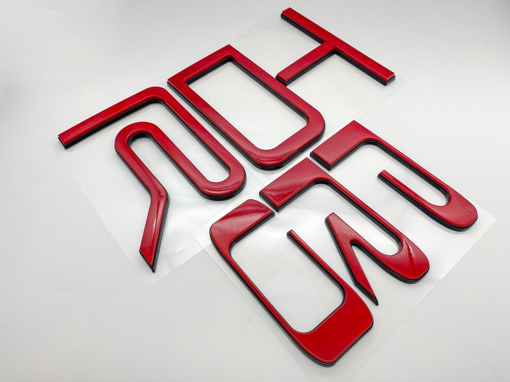 Red with Black outline Raised Tailgate Insert Letters Tailgate Letters Insert Plastic ABS Badge Fits 2022+ Tundra TRD Pro Tailgate Decals