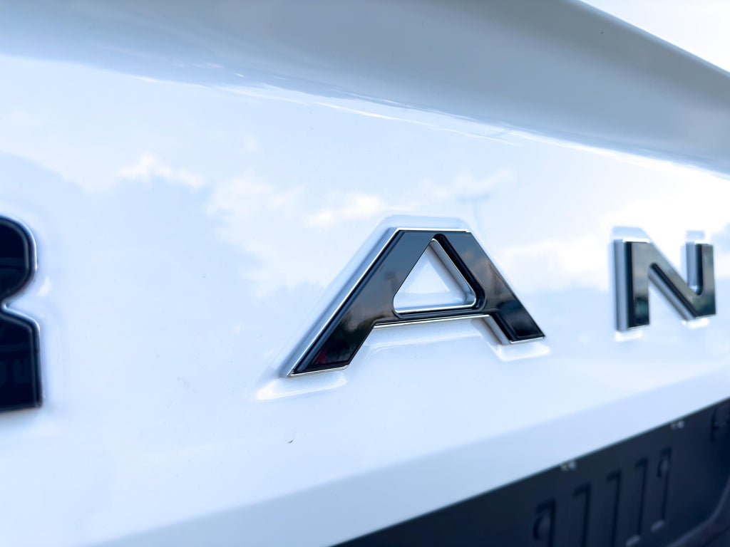 Black with Chrome Outline Raised Tailgate Insert Letters Tailgate Letters Insert Plastic Badge Fits 2019-2023 2024 and up Ranger Tailgate