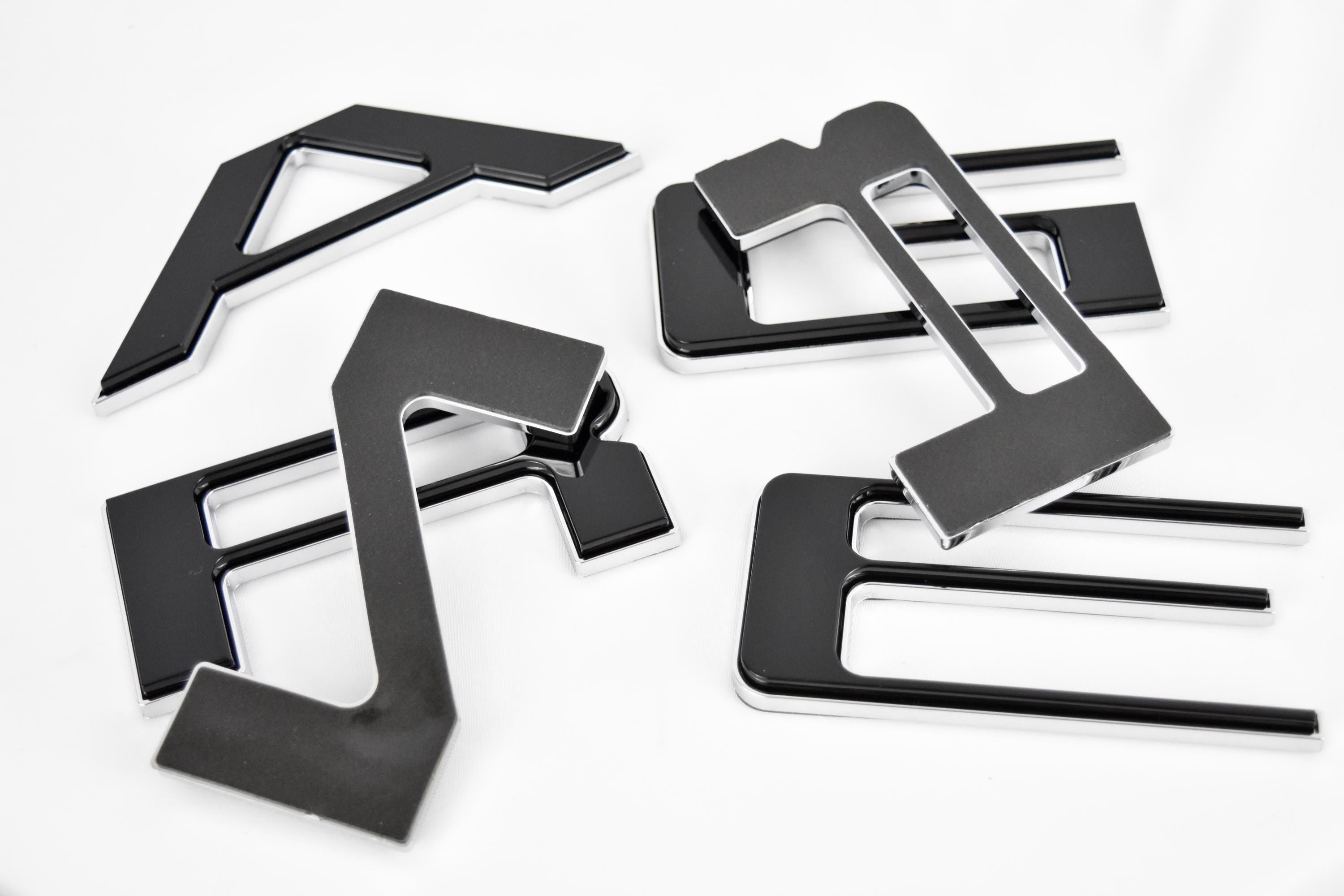 Black with Chrome Outline Raised Tailgate Insert Letters Tailgate Letters Insert Plastic Badge Fits 2019-2023 2024 and up Ranger Tailgate