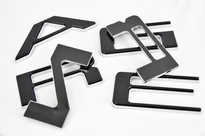 Black with Chrome Outline Raised Tailgate Insert Letters Tailgate Letters Insert Plastic Badge Fits 2019-2023 2024 and up Ranger Tailgate