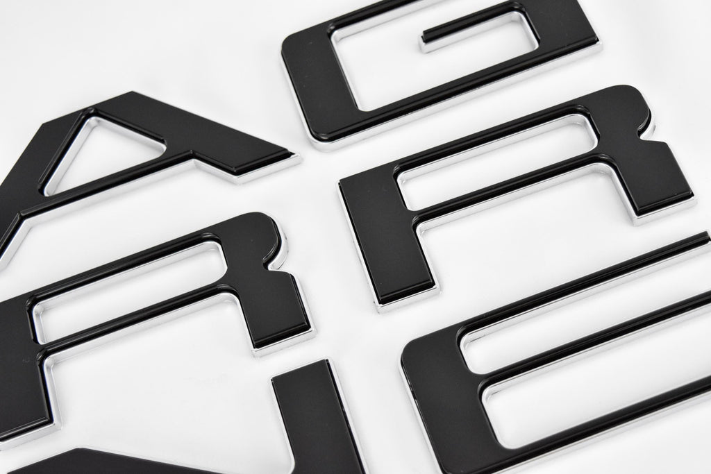 Black with Chrome Outline Raised Tailgate Insert Letters Tailgate Letters Insert Plastic Badge Fits 2019-2023 2024 and up Ranger Tailgate