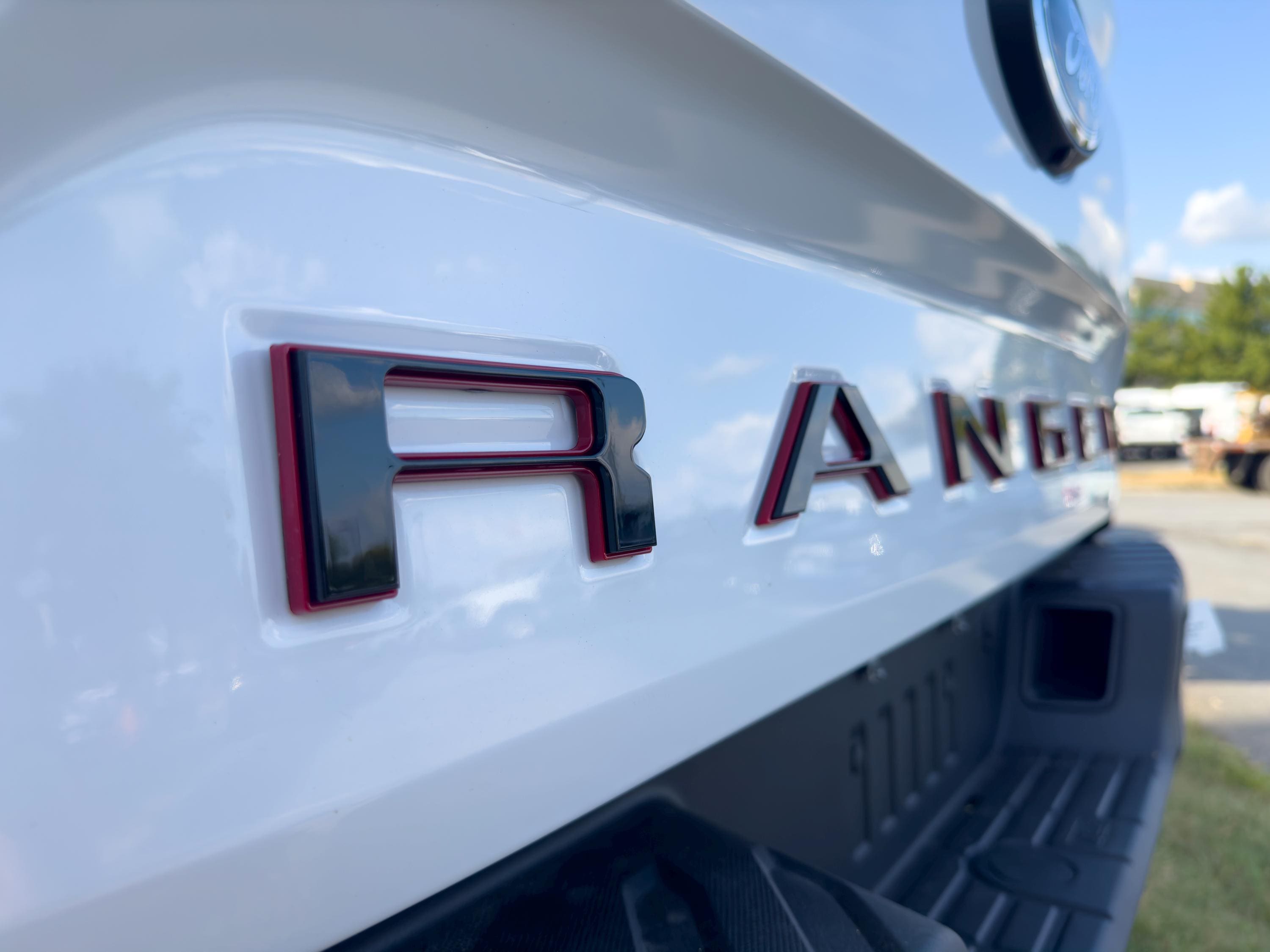 Black with Red Outline Raised Tailgate Insert Letters Tailgate Letters Insert Plastic ABS Badge Fits 2024 and up Ford Ranger Tailgate