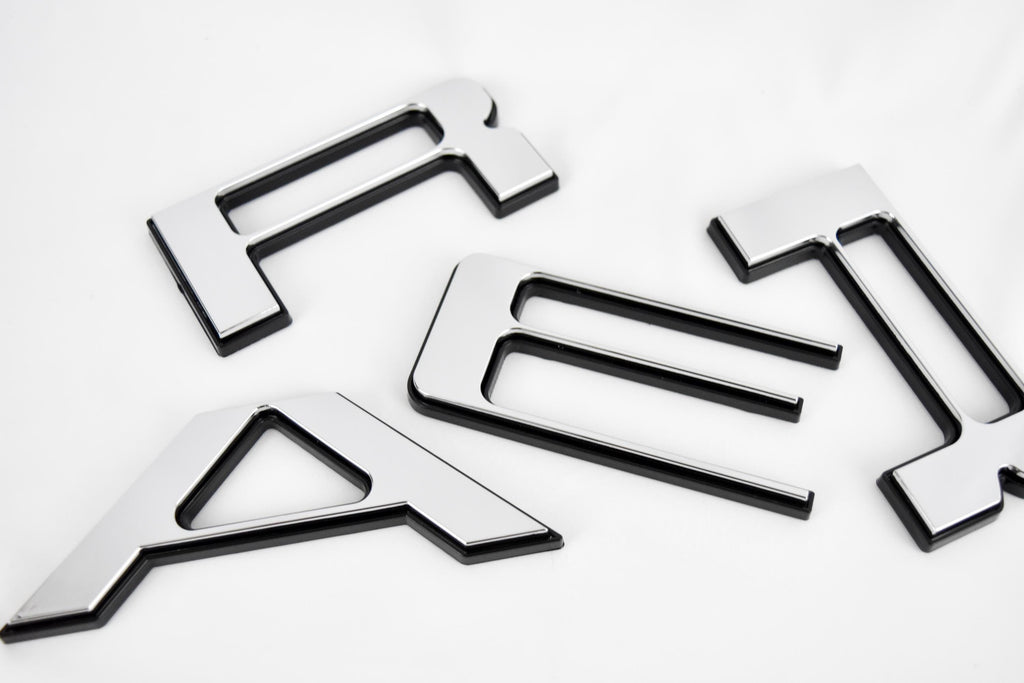 Chrome with Black Outline Raised Tailgate Insert Letters Tailgate Letters Insert Plastic ABS Badge Fits 2024 and up Ford Ranger Tailgate