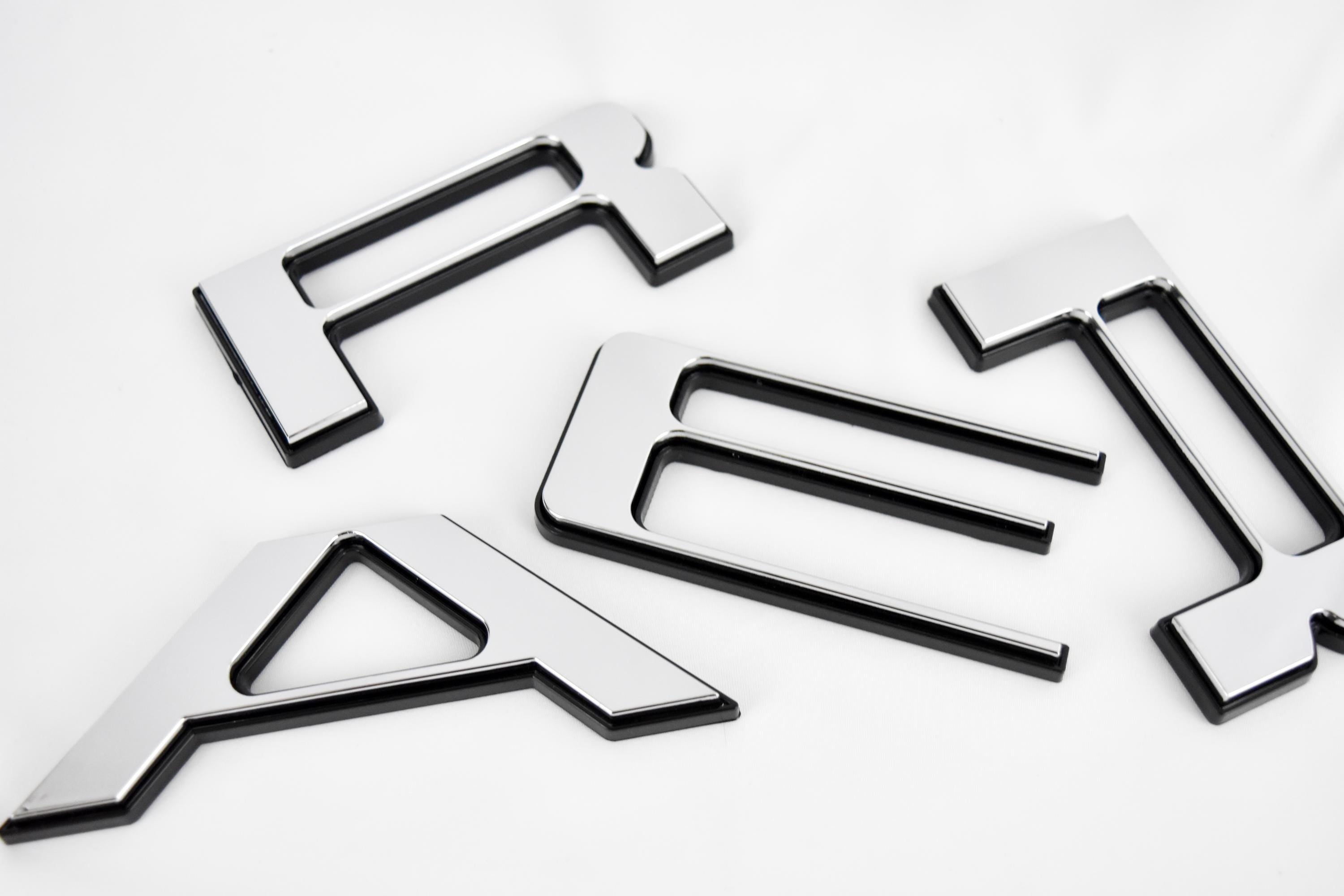 Chrome with Black Outline Raised Tailgate Insert Letters Tailgate Letters Insert Plastic ABS Badge Fits 2024 and up Ford Ranger Tailgate