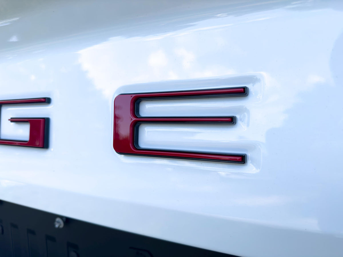 Red with Black Outline Raised Tailgate Insert Letters Tailgate Letters Insert Plastic ABS Badge Fits 2024 and up Ford Ranger Tailgate