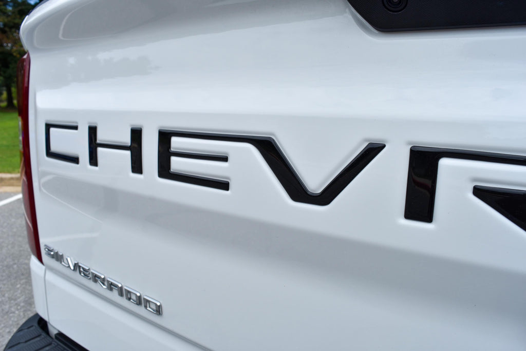 3D Raised Coated Tailgate Letter Inserts Decals Fit With Chevrolet Silverado 2019-2024 Model