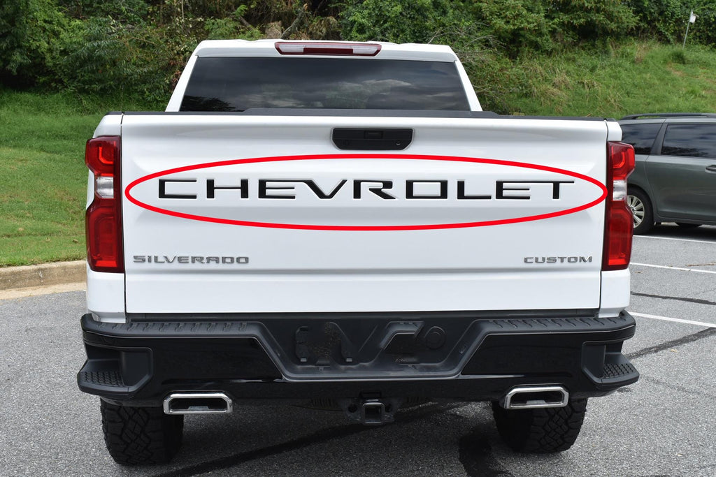 3D Raised Coated Tailgate Letter Inserts Decals Fit With Chevrolet Silverado 2019-2024 Model