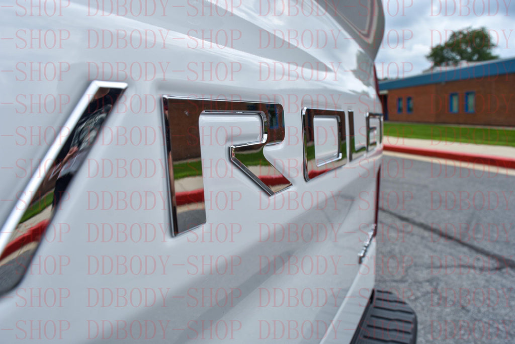 Chrome 3D Raised Coated Tailgate Letter Inserts Decals Fit With Chevrolet Silverado 2019-2024 Model