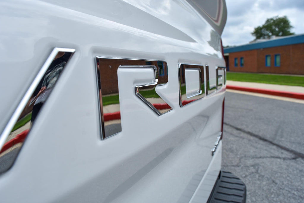 Chrome 3D Raised Coated Tailgate Letter Inserts Decals Fit With Chevrolet Silverado 2019-2024 Model