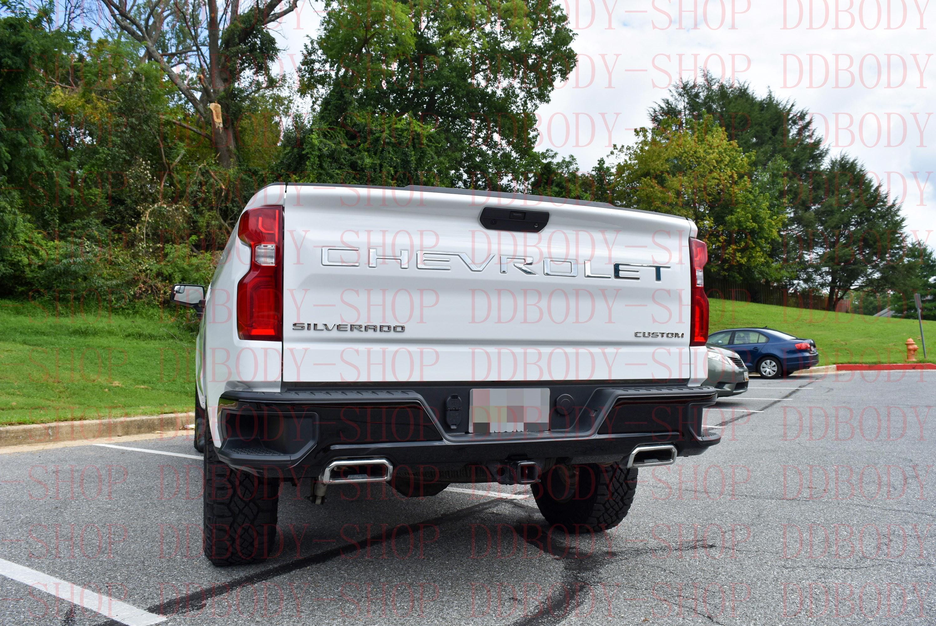 Chrome 3D Raised Coated Tailgate Letter Inserts Decals Fit With Chevrolet Silverado 2019-2024 Model