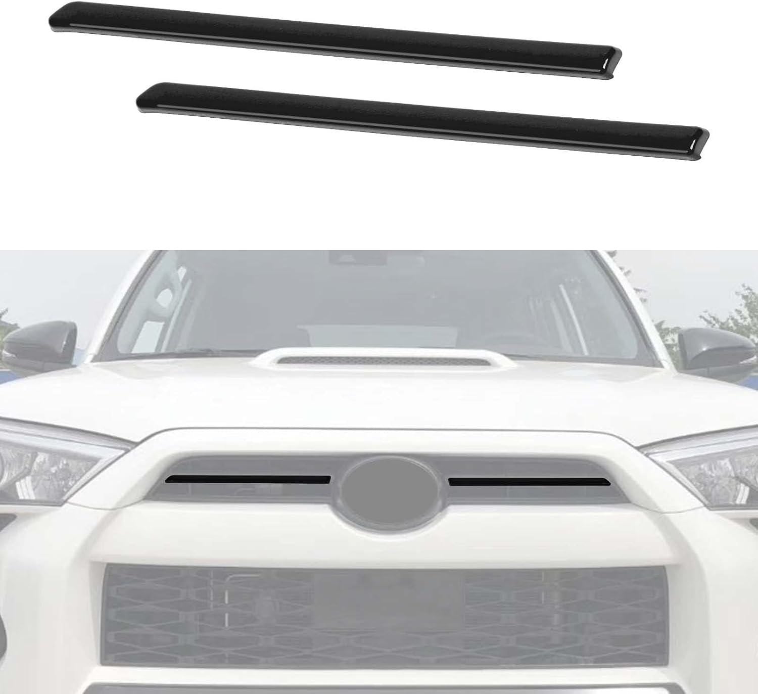 Gloss Black Middle Grille Insert Cover Strips Fits Toyota 4Runner 2020-2022, Front Center Grille Inserts Cover Exterior Trim Accessories