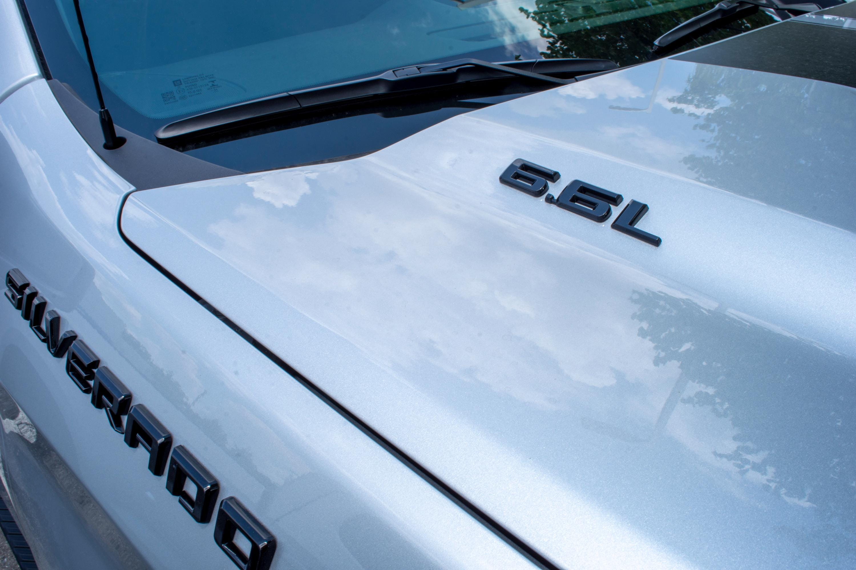 Gloss Black 6.6L Solid Replacement Emblems Letter Decals Badge Fit With Chevrolet Silverado 2019-2024 Model