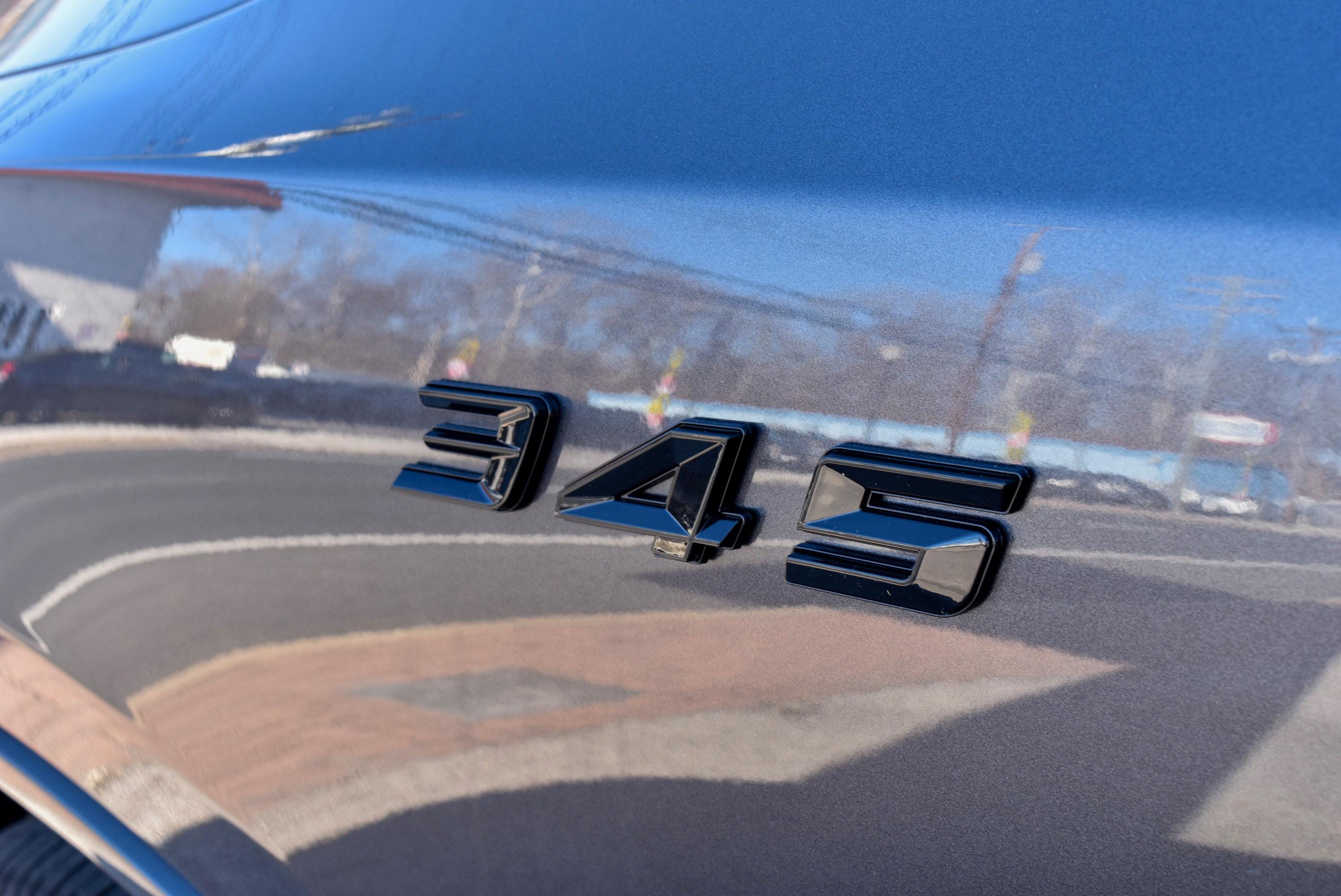 345 Fender Badges Gloss Black Emblem Angry Aggressive Car Badge | 2 BADGES | 345 3D Fender Badges