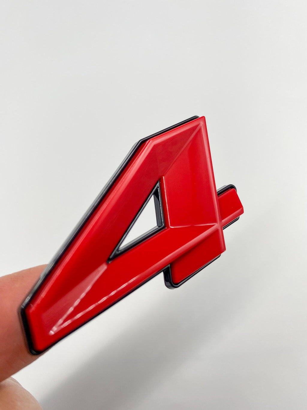 345 Fender Badges Red with Black Emblem Angry Aggressive Car Badge | 2 BADGES | 345 3D Fender Badges