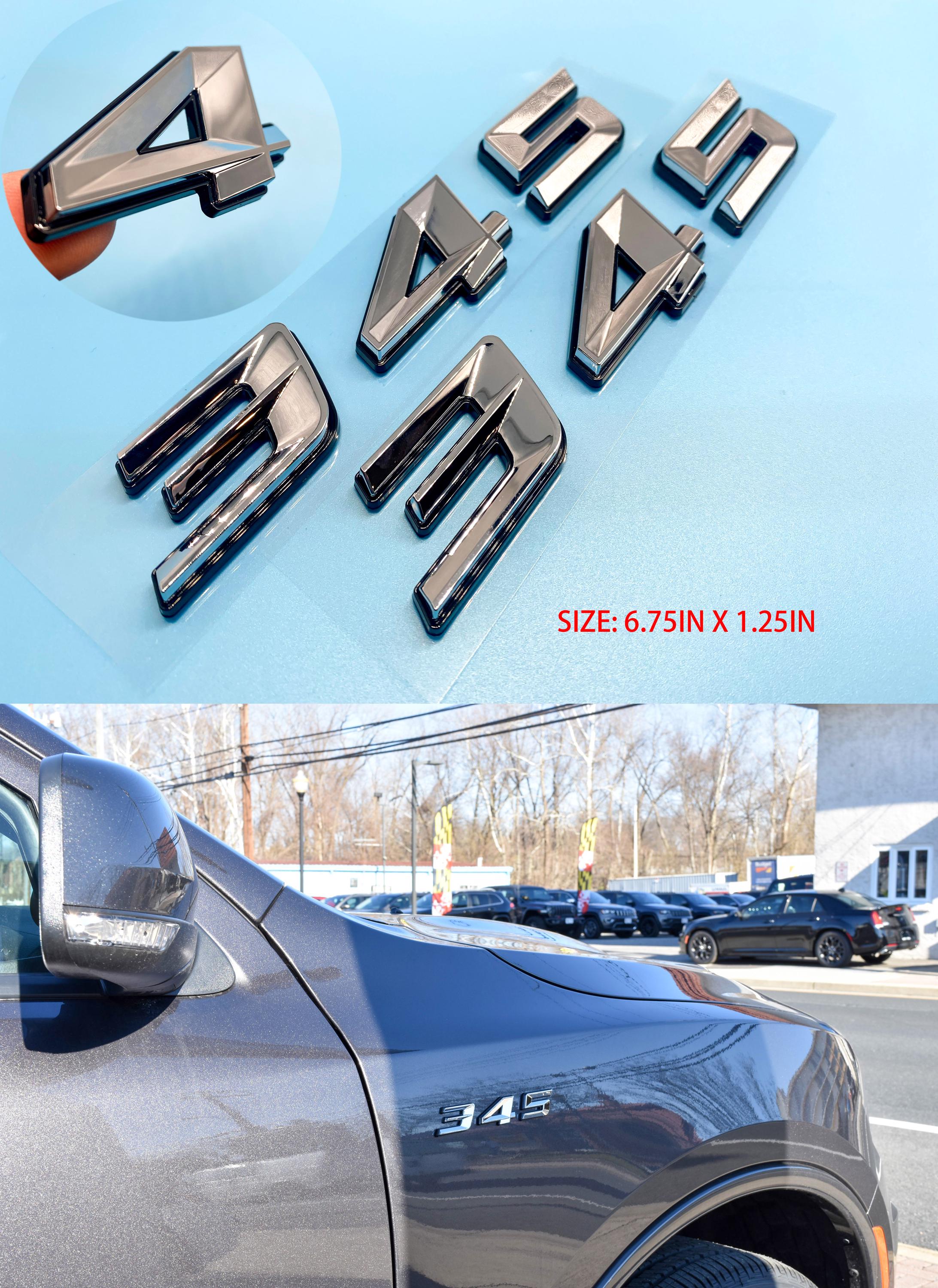 345 Fender Badges  Emblem Angry Aggressive Car Badge | 2 BADGES | 345 3D Fender Badges