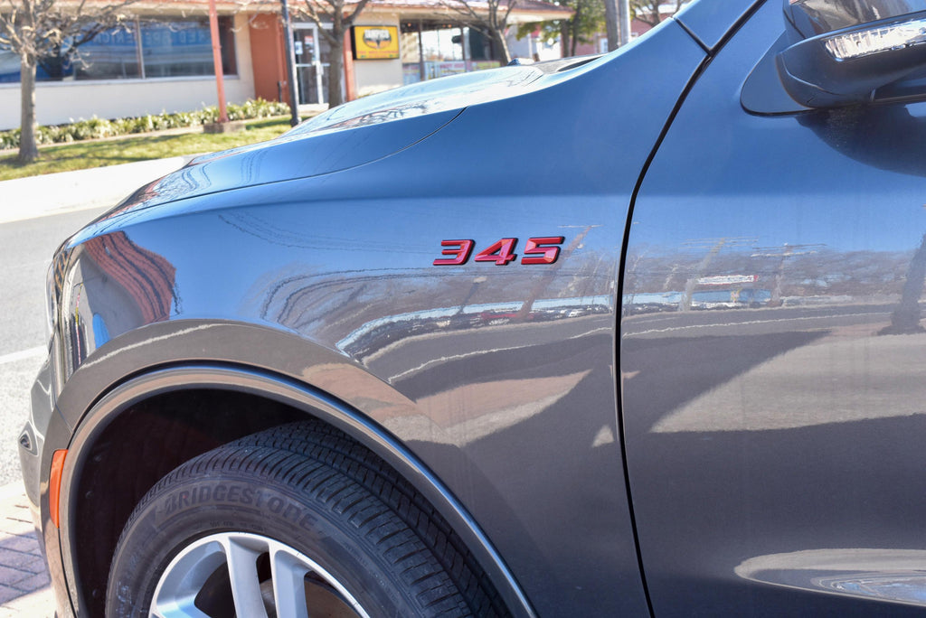 345 Fender Badges  Emblem Angry Aggressive Car Badge | 2 BADGES | 345 3D Fender Badges