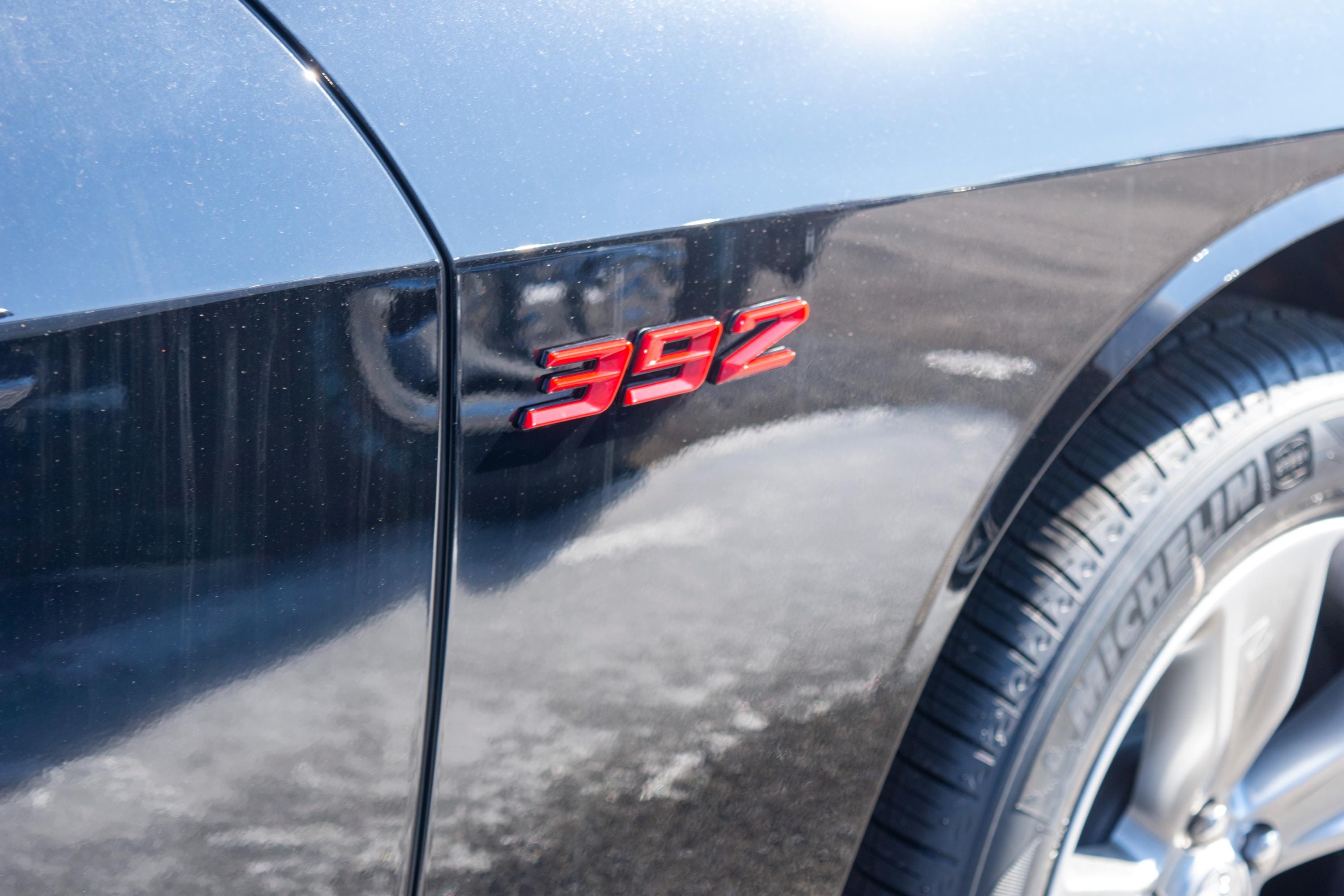 392 Red With Black Fender Badges  Emblem Angry Aggressive Car Badge | 2 BADGES | 345 3D Fender Badges